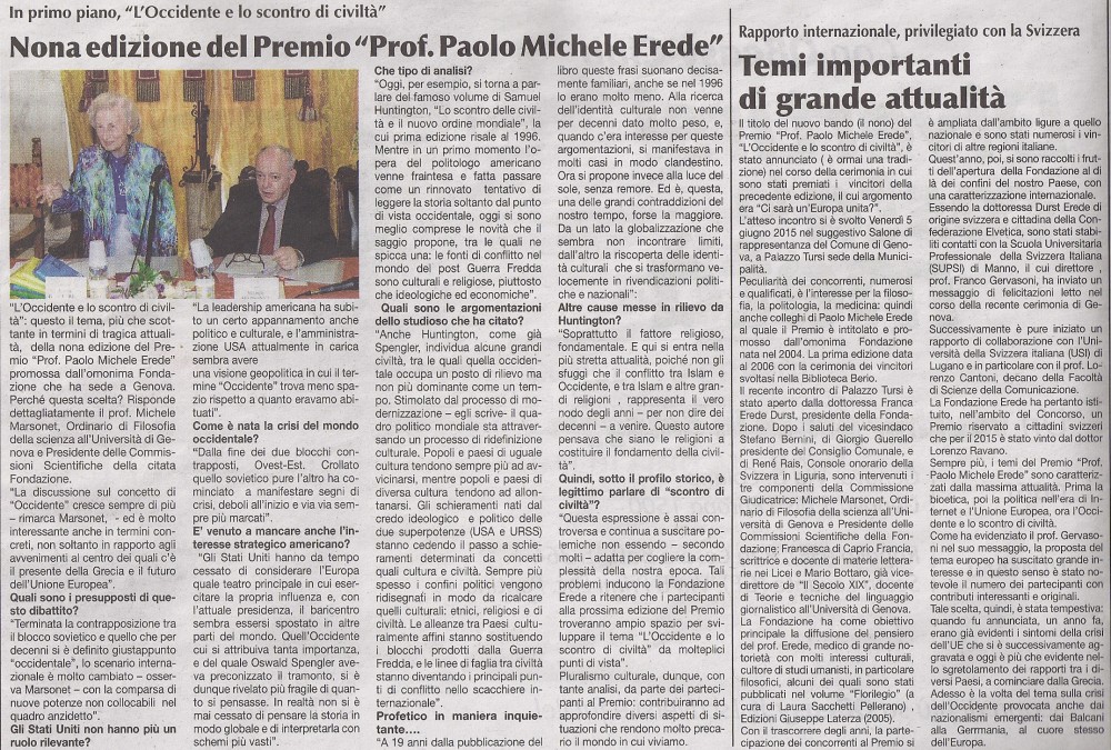 Il Secolo XIX 2015